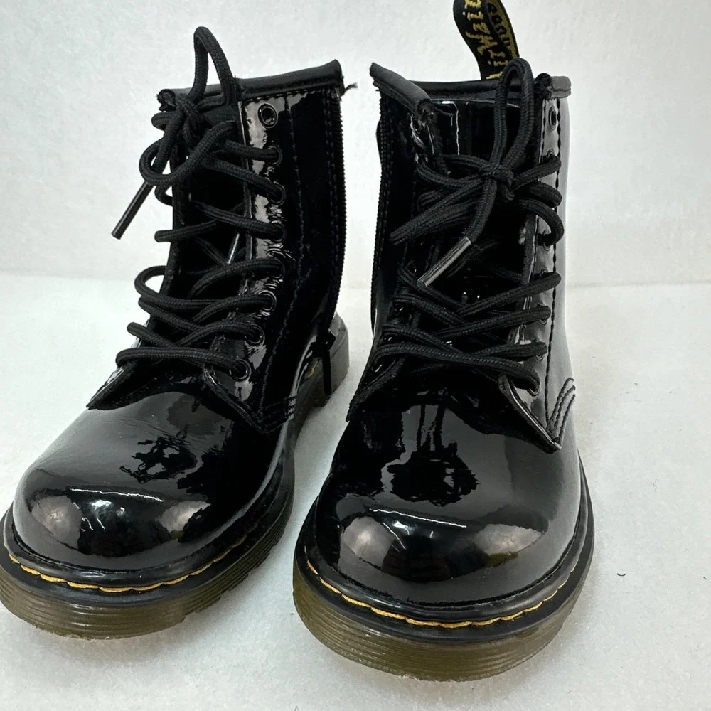 Dr. Martens  Toddler 1460 T  Black Patent Leather Ankle Boots Size US 10